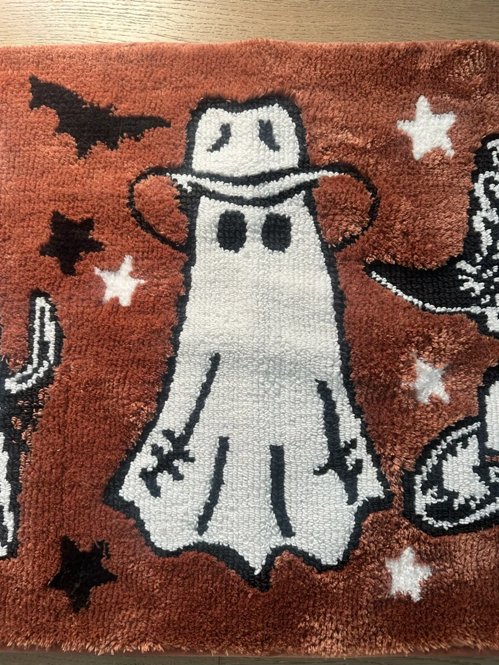 NWT Wrangler Halloween Western Ghost Cowboy Bath Rug 20x32 Spooky Decor